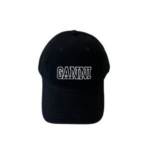 Ganni Black Baseball Cap